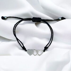 Triple heart adjustable cord bracelet
